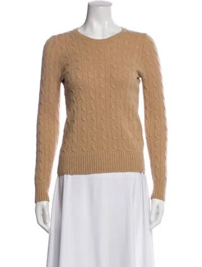 Pre-owned Polo Ralph Lauren Cashmere Scoop Neck Sweater In Neutrals