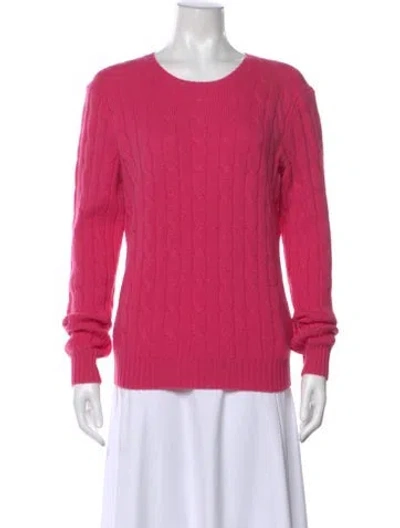 Pre-owned Polo Ralph Lauren Cashmere Scoop Neck Sweater W/ Tags In Pink