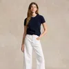 Polo Ralph Lauren Cashmere Short-sleeve Crewneck Sweater In Hunter Navy