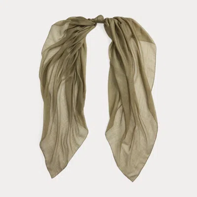Polo Ralph Lauren Cashmere-silk Pashmina Scarf In Green