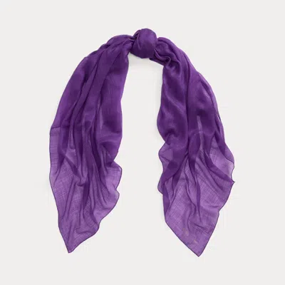 Polo Ralph Lauren Cashmere-silk Pashmina Scarf In Purple
