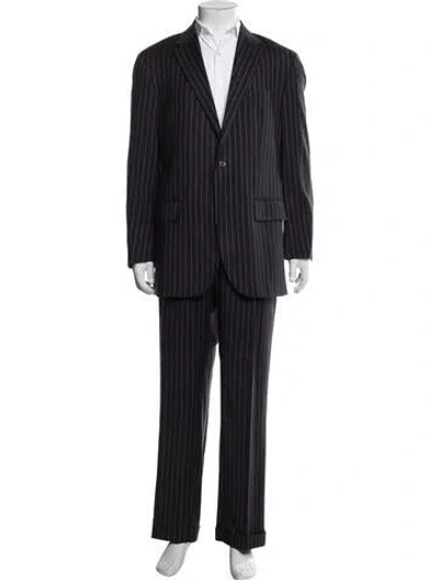 Pre-owned Polo Ralph Lauren Cashmere Striped Two-piece Suit In Black
