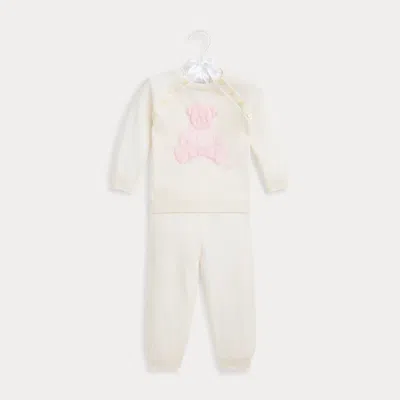 Polo Ralph Lauren Babies' Cashmere Sweater & Pant Set In Light Pink