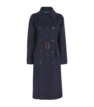 Polo Ralph Lauren Cashmere Trench Coat In Blue