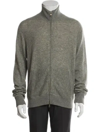 Pre-owned Polo Ralph Lauren Cashmere Turtleneck Cardigan In Green