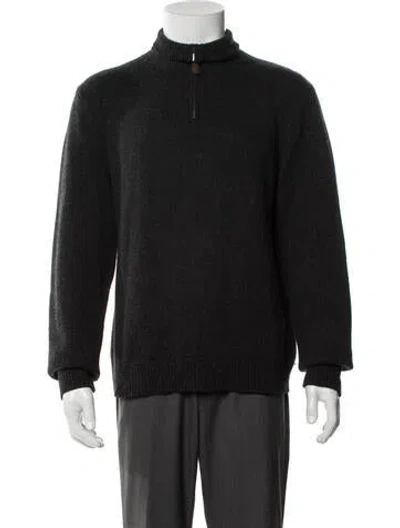 Pre-owned Polo Ralph Lauren Cashmere Turtleneck Polo Sweater In Black