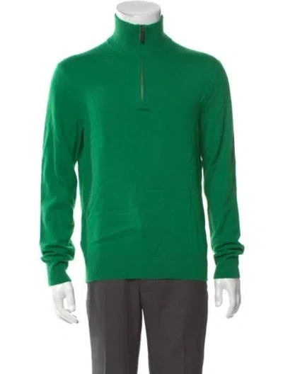 Pre-owned Polo Ralph Lauren Cashmere Turtleneck Polo Sweater W/ Tags In Green