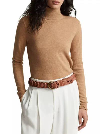 Polo Ralph Lauren Cashmere Turtleneck Sweater In Camel In Brown