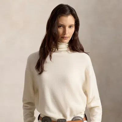 Polo Ralph Lauren Cashmere Turtleneck Sweater In Cream