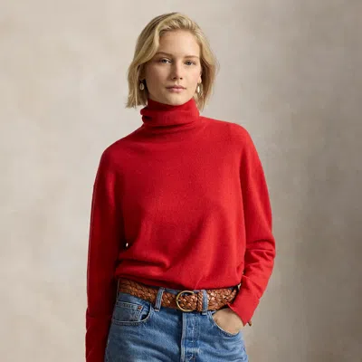 Polo Ralph Lauren Cashmere Turtleneck Sweater In Flanders Red Heather