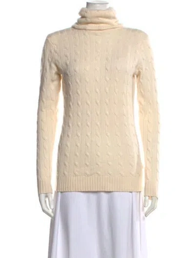 Pre-owned Polo Ralph Lauren Cashmere Turtleneck Sweater In Neutrals