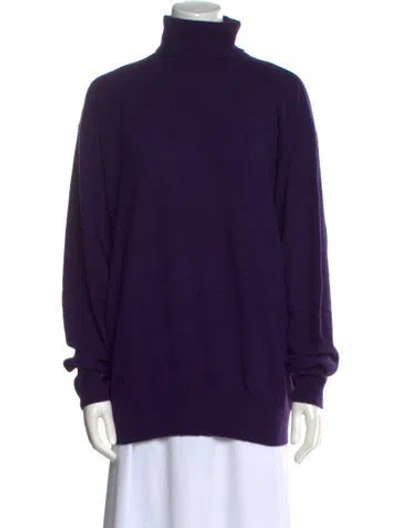 Pre-owned Polo Ralph Lauren Cashmere Turtleneck Sweater In Purple