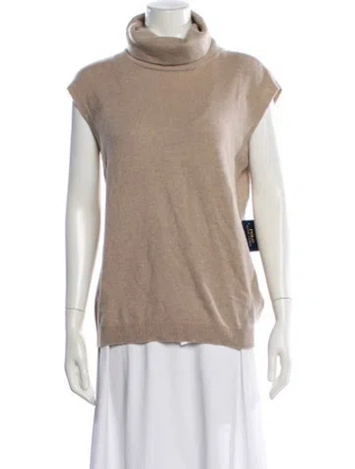 Pre-owned Polo Ralph Lauren Cashmere Turtleneck Sweater W/ Tags In Neutral