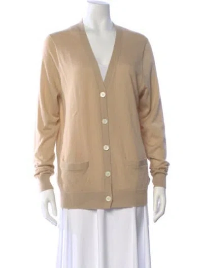 Pre-owned Polo Ralph Lauren Cashmere V-neck Sweater In Brown