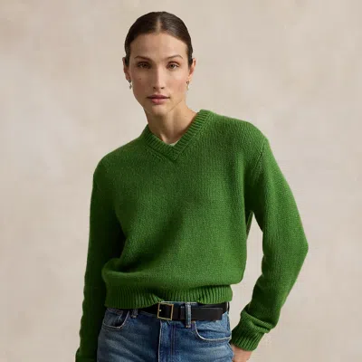 Polo Ralph Lauren Cashmere V-neck Sweater In New Lawn In Green