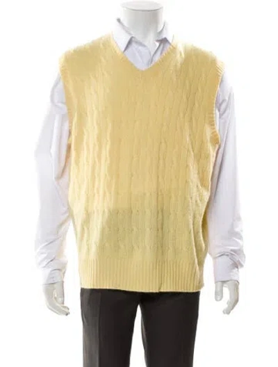 Pre-owned Polo Ralph Lauren Cashmere V-neck Sweater Vest In Yellow