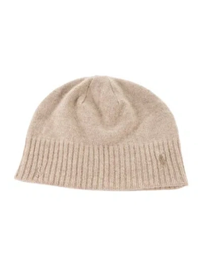 Pre-owned Polo Ralph Lauren Cashmere Winter Beanie In Neutrals