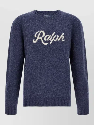 Polo Ralph Lauren Cashmere Wool Logo-intarsia Crew-neck Jumper In Purple