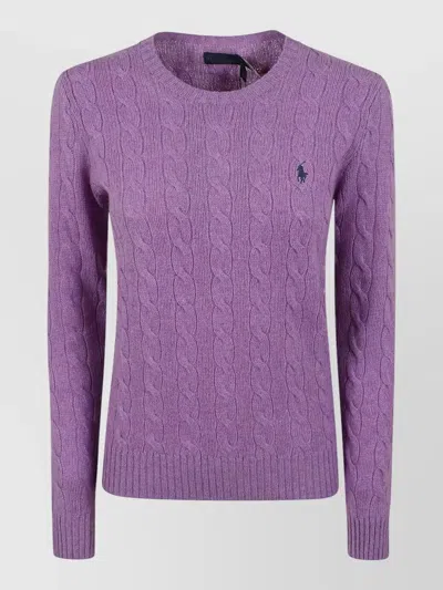 Polo Ralph Lauren Cashmere Wool Long-sleeve Sweatshirt In Purple