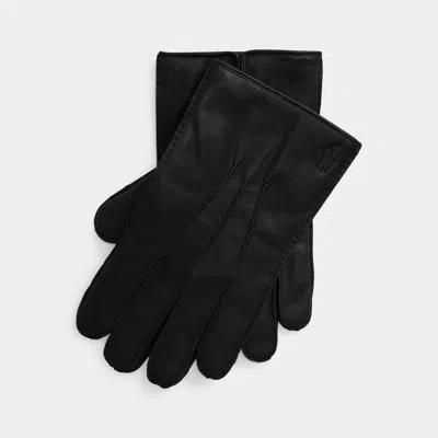 Polo Ralph Lauren Cashmere-lined Sheepskin Touch Gloves In Black