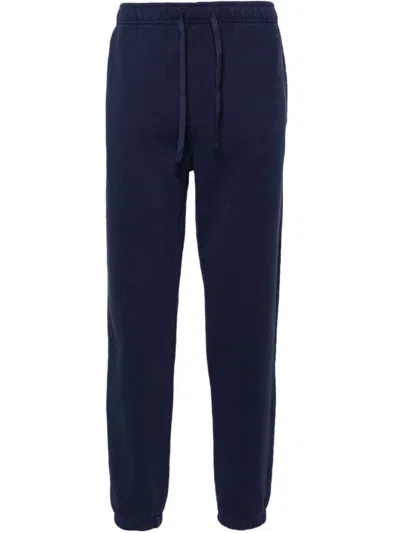 Polo Ralph Lauren Casual Cotton Trousers With Adjustable Drawstring And Elastic Cuffs In Blue
