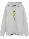 Polo Ralph Lauren Casual Hoodie With Playful Bear Graphic And Drawstring Hood In Gray