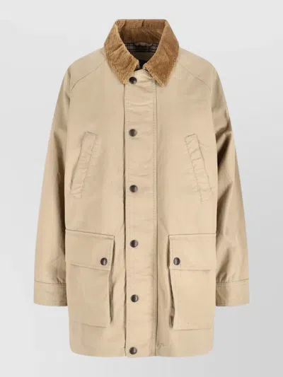 Polo Ralph Lauren Casual Jacket Corduroy Collar Button Cuffs In Burgundy