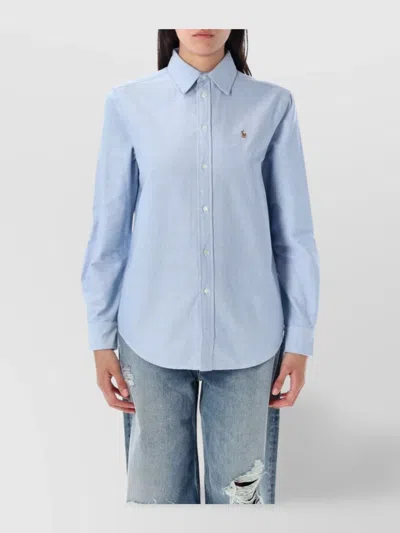 Polo Ralph Lauren Long Sleeve Linen Shirt Harbor Island Blue For Women