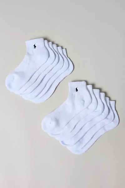 Polo Ralph Lauren Casual Quarter Sock 6-pack In White, Men's At Urban Outfitters