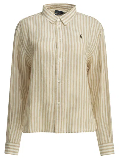 Polo Ralph Lauren Casual Relaxed-fit Shirt With Logo Shirts Beige In Neutral