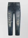 Polo Ralph Lauren Casual Straight Leg Trousers With Distressed Finish In Blue