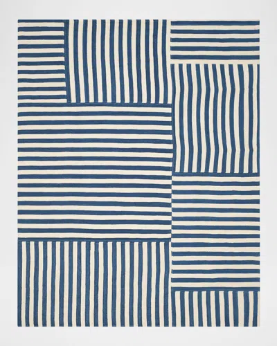 Polo Ralph Lauren Celeste Stripe Patch Hand Woven Rug In Pacific
