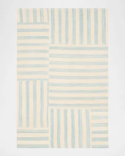 Polo Ralph Lauren Celeste Stripe Patch Hand Woven Rug In Sky