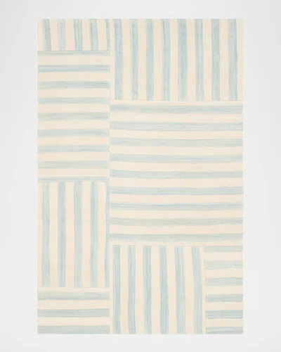 Polo Ralph Lauren Celeste Stripe Patch Hand Woven Rug In Sky