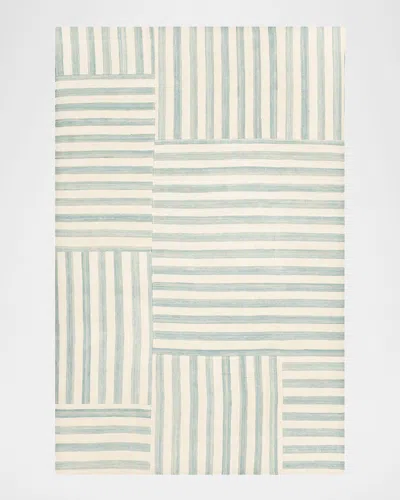 Polo Ralph Lauren Celeste Stripe Patch Hand Woven Rug In Sky