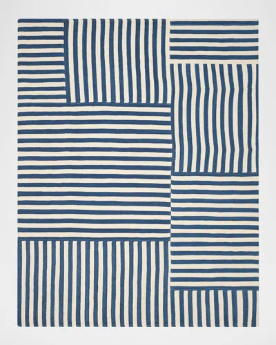 Polo Ralph Lauren Celeste Stripe Patch Hand Woven Rug In Pacific