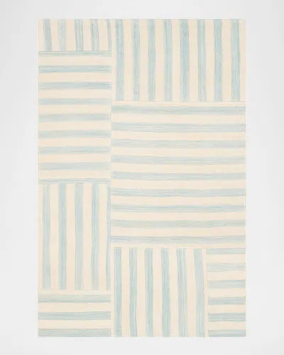 Polo Ralph Lauren Celeste Stripe Patch Hand Woven Rug In Sky