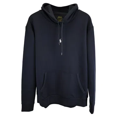 Polo Ralph Lauren Central Player Logo Hoodie In Navy Blue Cotton
