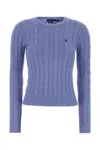 Polo Ralph Lauren Cerulean Blue Cotton Sweater In Blue