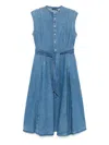 Polo Ralph Lauren Cerulean Blue Midi Shirt Dress With Detachable Waist Belt In Blue