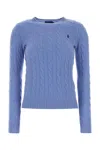 Polo Ralph Lauren Cerulean Blue Wool Blend Sweater In Blue