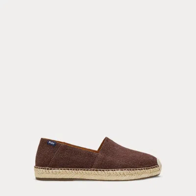 Polo Ralph Lauren Cevio Linen Espadrille In Dark Brown