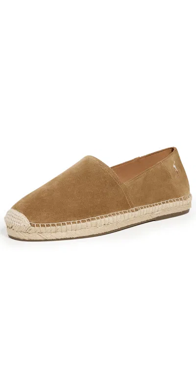 Polo Ralph Lauren Cevio Suede Espadrilles Desert Tan/multi Pp