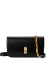 Polo Ralph Lauren Chain-link Leather Wallet On Strap In Black