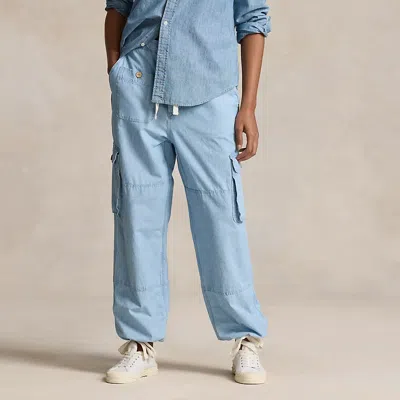 Polo Ralph Lauren Chambray Cargo Trouser In Blue