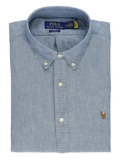 Polo Ralph Lauren Men Light Blue Logo Embroidered Shirt, Xl Luxury Shirts For Men Darveys