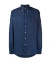 Polo Ralph Lauren Navy Slim-fit Linen Shirt In Blue