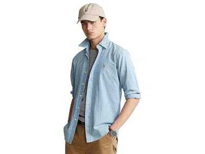 Polo Ralph Lauren Men Light Blue Logo Embroidered Shirt, Xl Luxury Shirts For Men Darveys