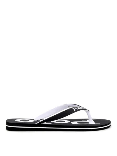 Polo Ralph Lauren Logo-print Flip-flops In Black