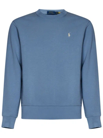 Polo Ralph Lauren Channel Blue Loopback Cotton Crewneck Sweatshirt
